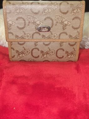Vintage Celine Beige Brown Monogram Canvas Wallet $150